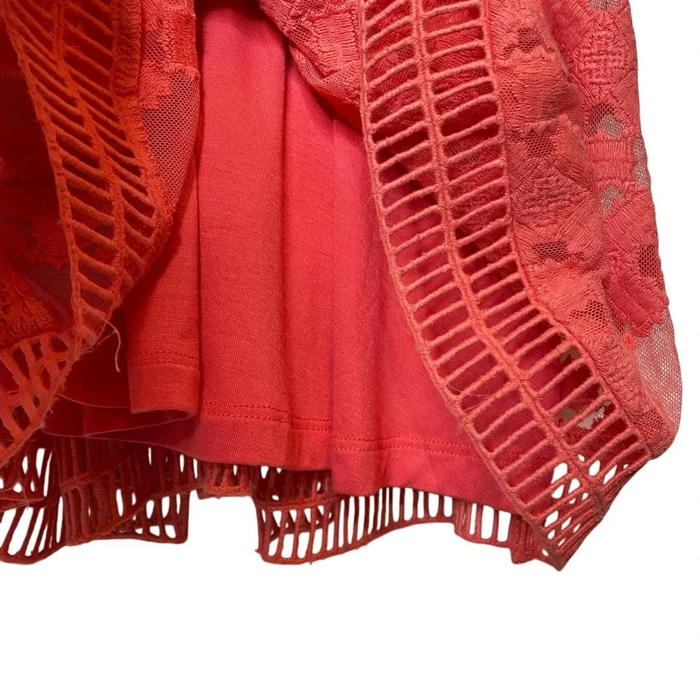 Sundance Romantic Gesture Lace Dress Coral Sleeveless Knee Length size 4 - Picture 4 of 6